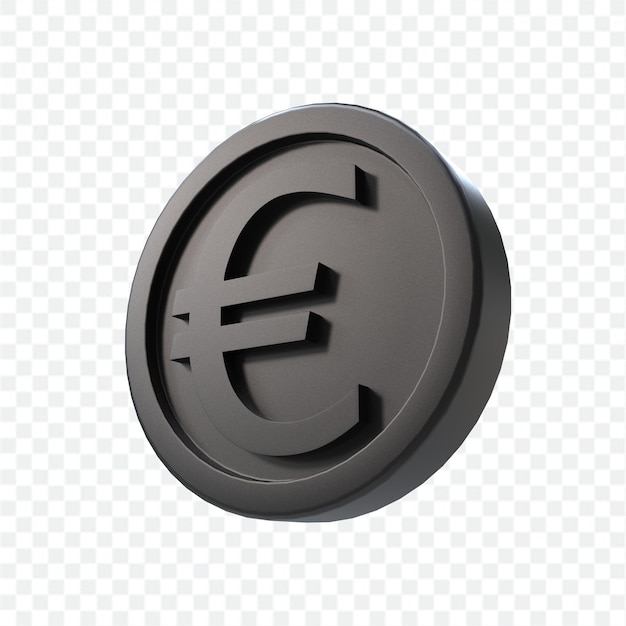 PSD ilustração 3d dinheiro ícone moeda euro 3d render