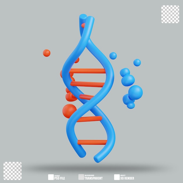 Ilustração 3d dna 2