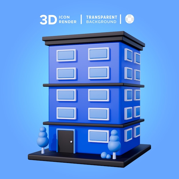 PSD ilustração 3d do apartamento psd