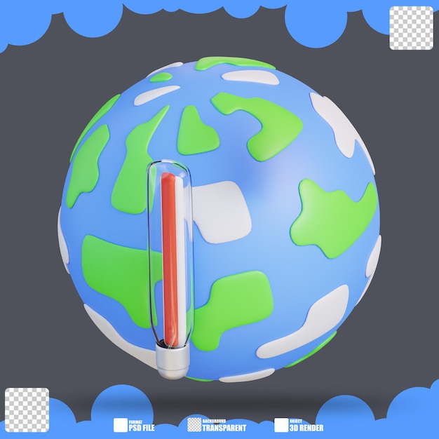 PSD ilustração 3d do aquecimento global 2