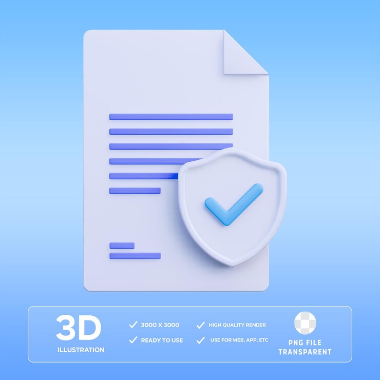 PSD ilustração 3d do arquivo psd secure
