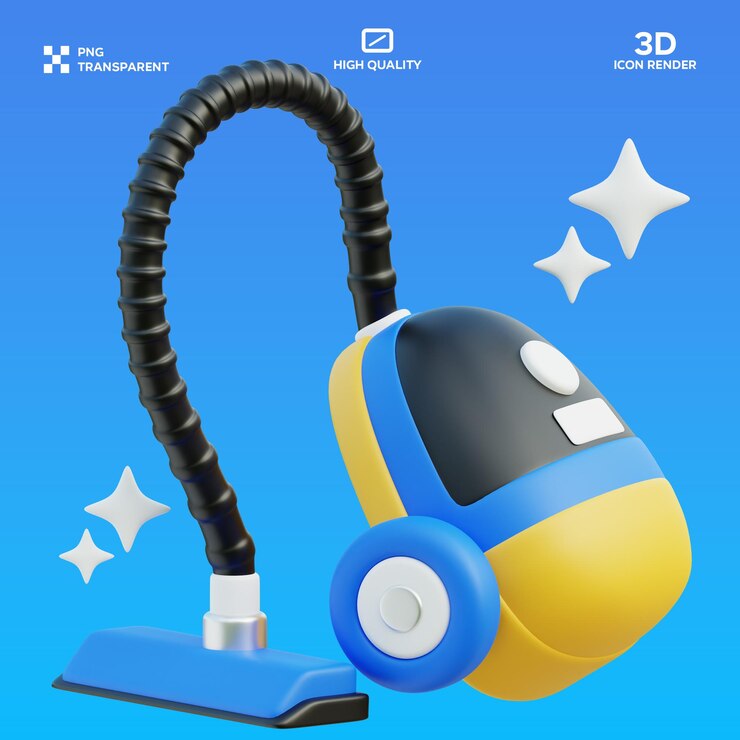 PSD ilustração 3d do aspirador psd