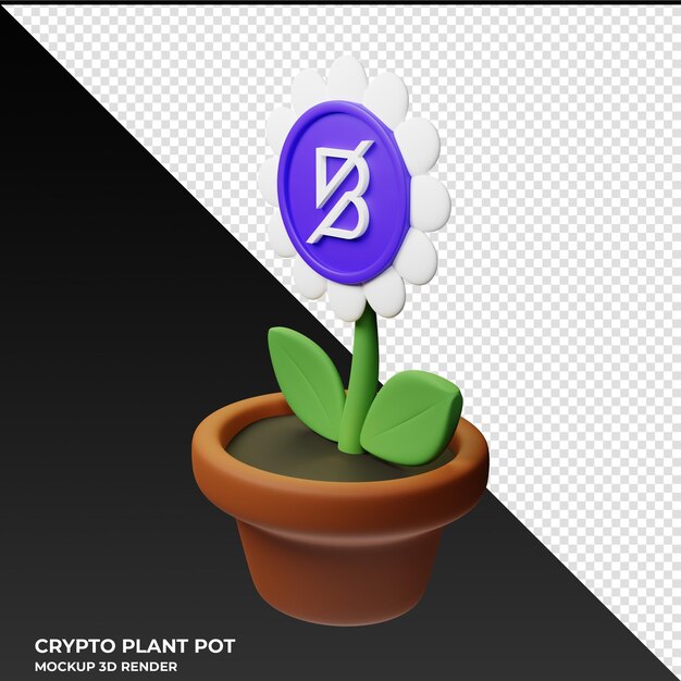 Ilustração 3d do band protocol band crypto plant pot