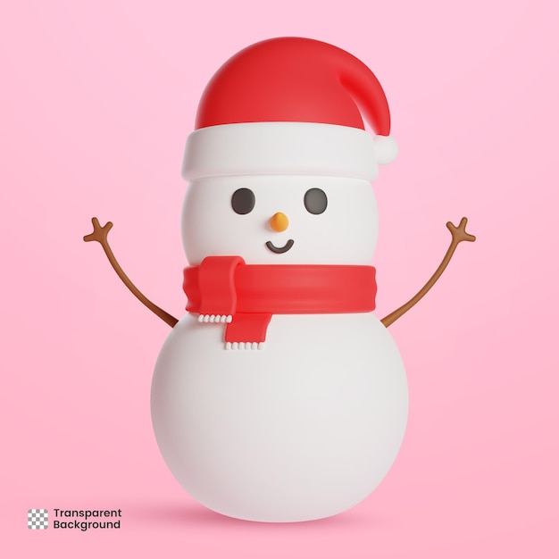 PSD ilustração 3d do boneco de neve