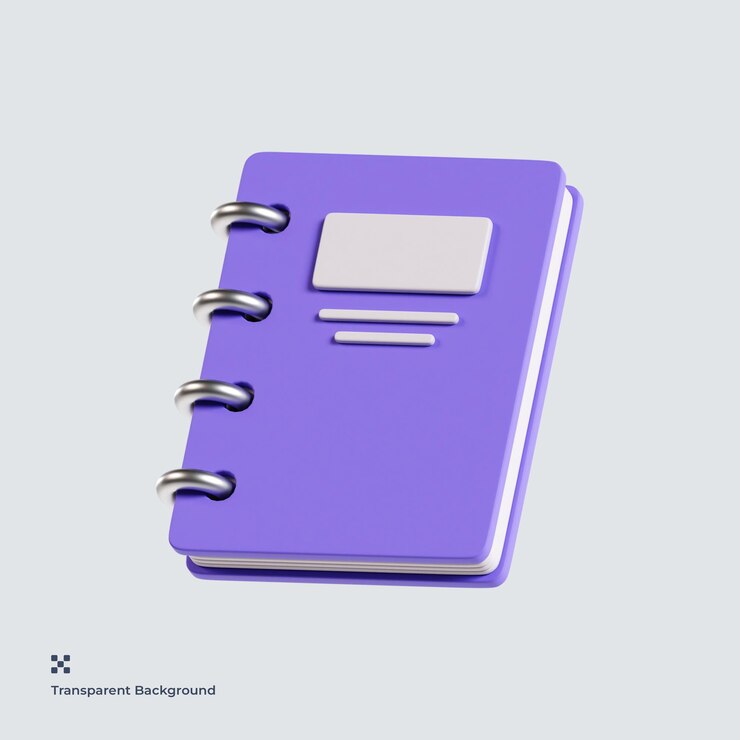PSD ilustração 3d do caderno