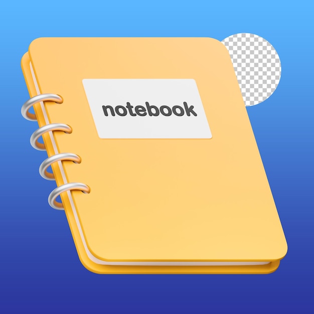 ilustração 3d do caderno