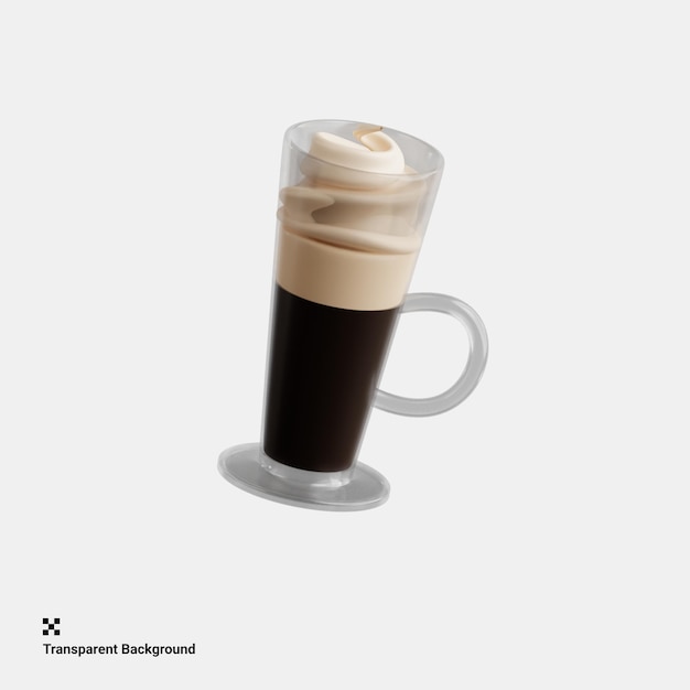 Ilustração 3D do café de Viena para os amantes do café