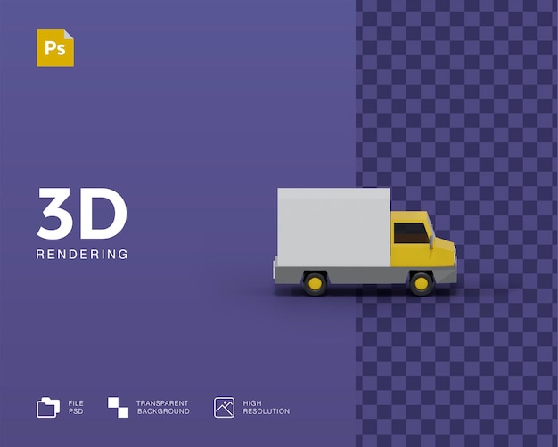 Ilustração 3d do caminhão de entrega