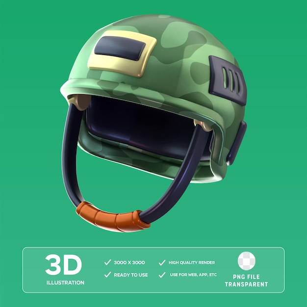 Ilustração 3D do capacete do exército PSD