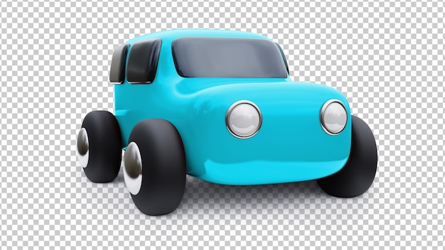 Ilustração 3d de carro de brinquedo infantil de corrida