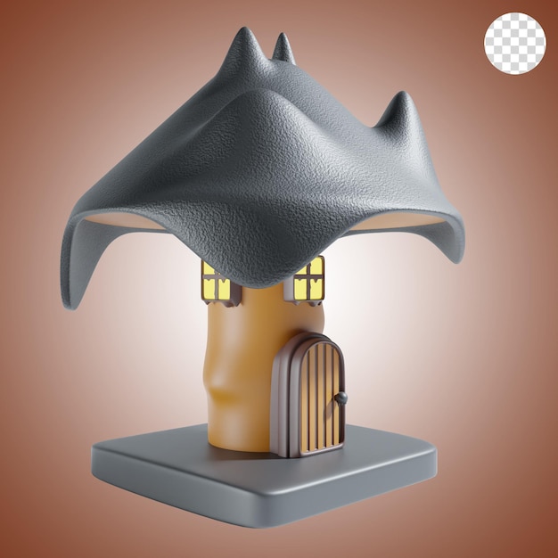 Ilustração 3d do castelo de halloween