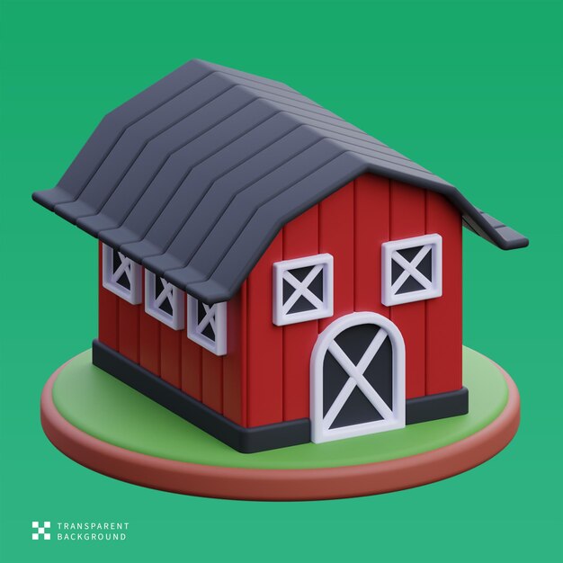Ilustração 3D do celeiro PSD