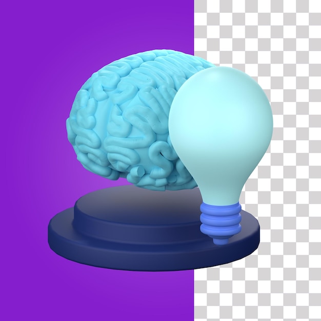 Ilustração 3D do Cérebro Criativo