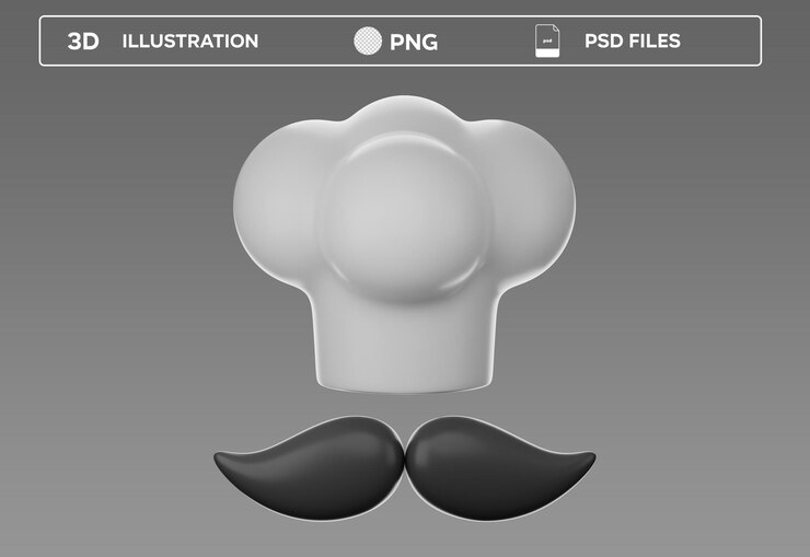 PSD ilustração 3d do chapéu de chef psd