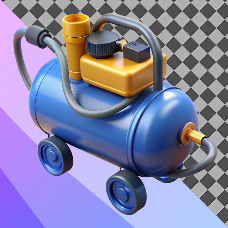 PSD ilustração 3d do compressor de ar