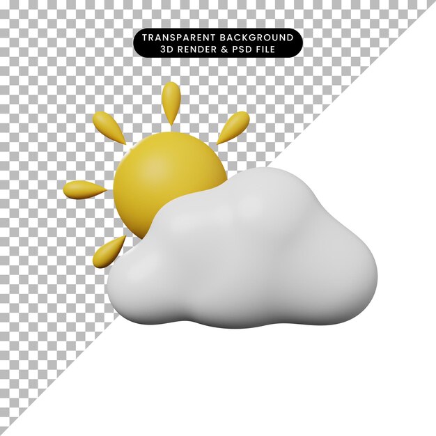 Ilustração 3D do conceito de tempo de ícone simples claro