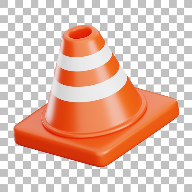 PSD ilustração 3d do cone de tráfego