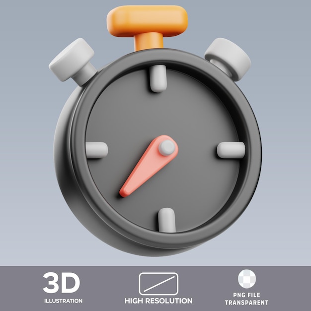 Ilustração 3D do cronômetro PSD