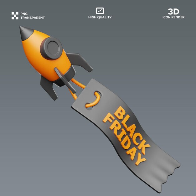 Ilustração 3D do Dia da Sexta-feira Negra do PSD