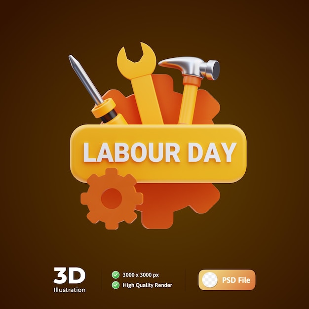 Ilustração 3D do emblema sindical