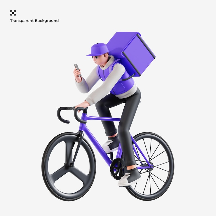 PSD ilustração 3d do entregador