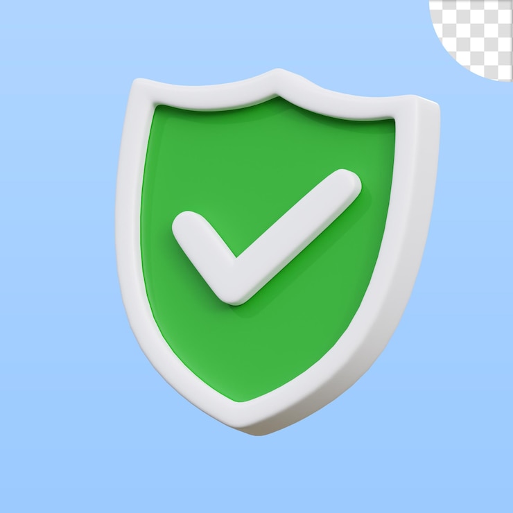 PSD ilustração 3d do escudo de proteção