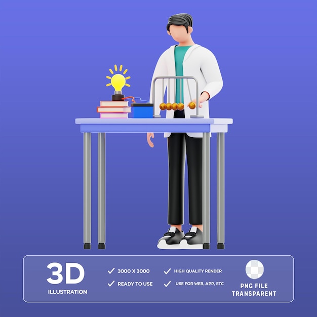 Ilustração 3D do Experimento de Física PSD