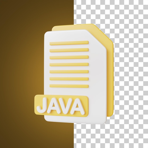 PSD ilustração 3d do formato de arquivo de documento java