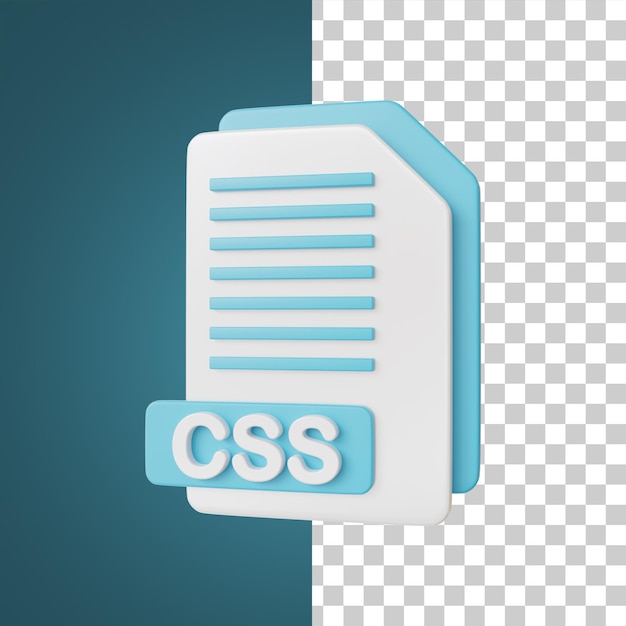 PSD ilustração 3d do formato de arquivo do documento css