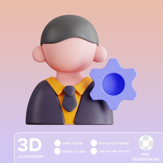 Ilustração 3d do gerenciador de psd