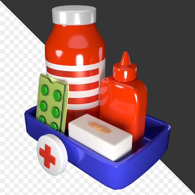 PSD ilustração 3d do hospital de cuidados de saúde