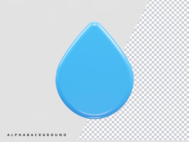 Ilustração 3D do ícone da água