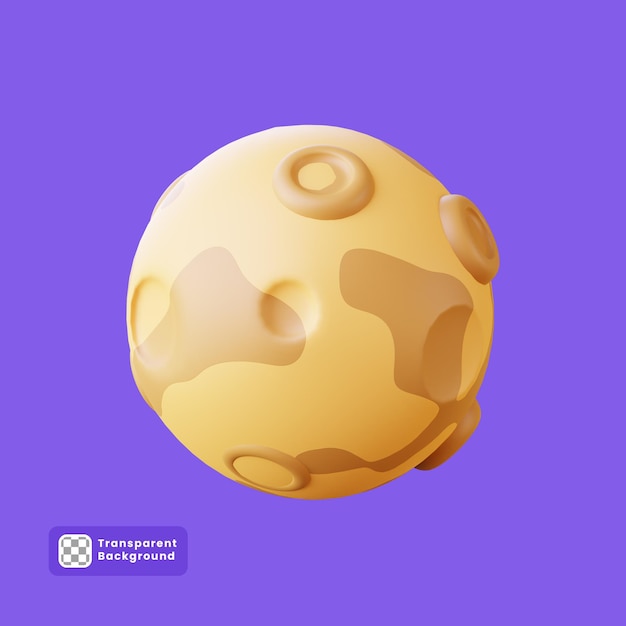 ilustração 3D do ícone da lua