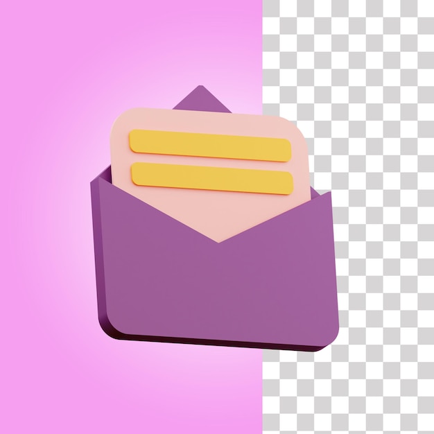 Ilustração 3d do ícone de e-mail