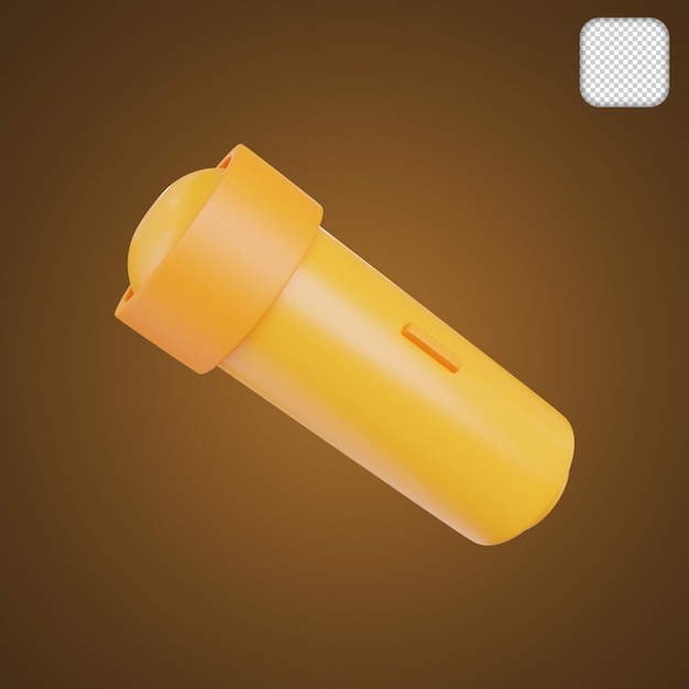 Ilustração 3d do ícone de lanterna