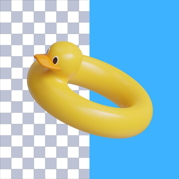 PSD ilustração 3d do ícone de verão do flutuador de pato