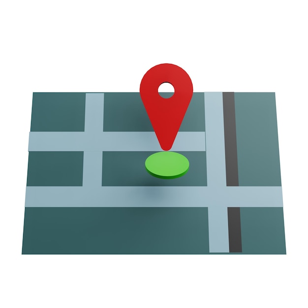 Ilustração 3D do ícone do pin de localização
