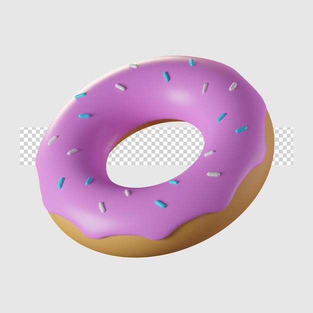 Ilustração 3D do ícone dos desenhos animados de donut