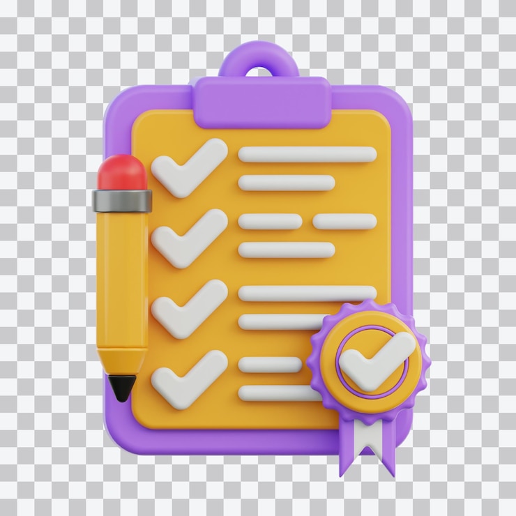 PSD ilustração 3d do inquérito concluído