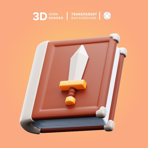 PSD ilustração 3d do livro de armas psd