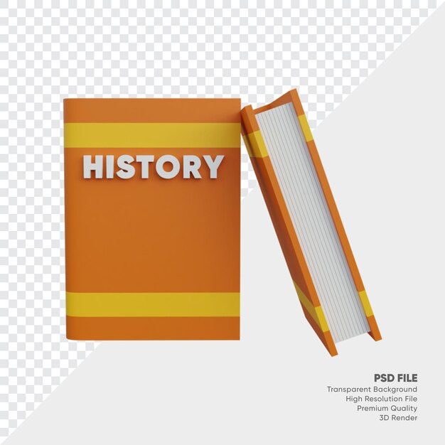 Ilustração 3d do livro de história