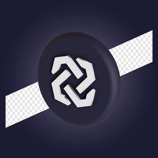 Ilustração 3d do logotipo do símbolo da criptomoeda Bytom