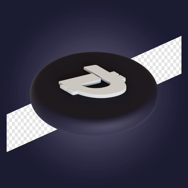 Ilustração 3d do logotipo do símbolo da criptomoeda digibyte