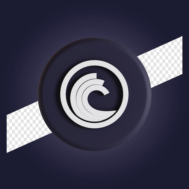 Ilustração 3d do logotipo do símbolo de criptomoeda BitTorrent