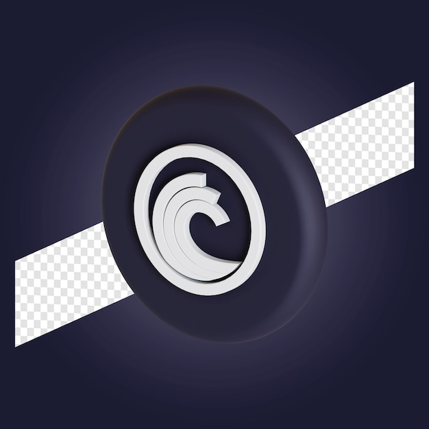 Ilustração 3D do logotipo do símbolo de criptomoeda BitTorrent