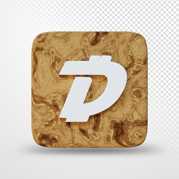 Ilustração 3D do logotipo do símbolo de criptomoeda