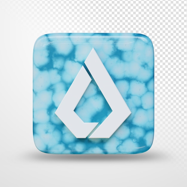 Ilustração 3D do logotipo do símbolo de criptomoeda