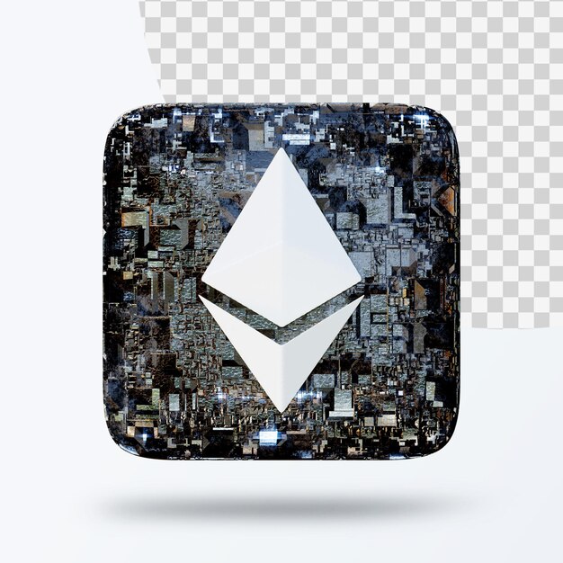 Ilustração 3D do logotipo do símbolo de criptomoeda