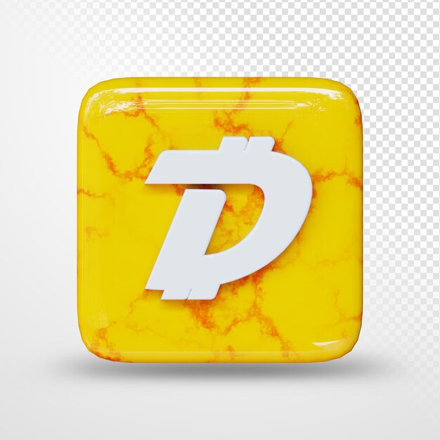 Ilustração 3D do logotipo do símbolo de criptomoeda