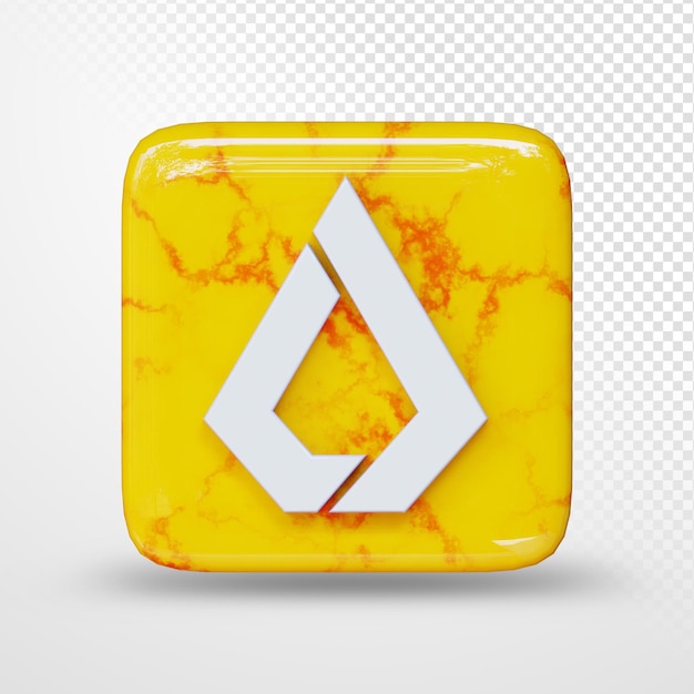 Ilustração 3D do logotipo do símbolo de criptomoeda